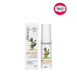 [Mẫu Mới] Xịt keo ong giảm đau họng Vitatree 30ml