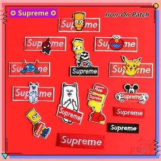 Miếng dán ủi quần áo họa tiết thêu hình KAWS RIPNDIP SUPREME