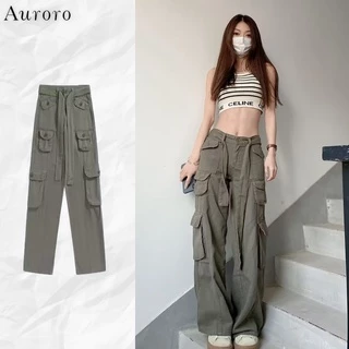 quần tây nữ unisex quần túi hộp phong cách Hàn Quốc cargo pantstrẻ tuổi Quần ống rộng chất đũi cao cấp quần baggy nam