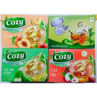 TRÀ COZY ICE TEA HƯƠNG CHANH - HƯƠNG ĐÀO 16 gói *15g (Bao bì mới)
