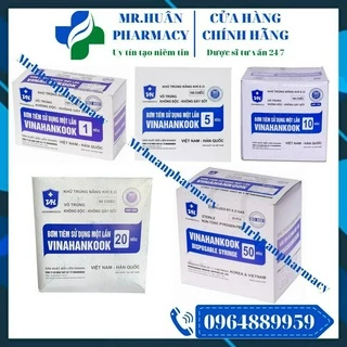 Combo 10 Bơm tiêm sử dụng một lần VINAHANKOOK - Khử trùng bằng khí E.O, vô trùng, không độc