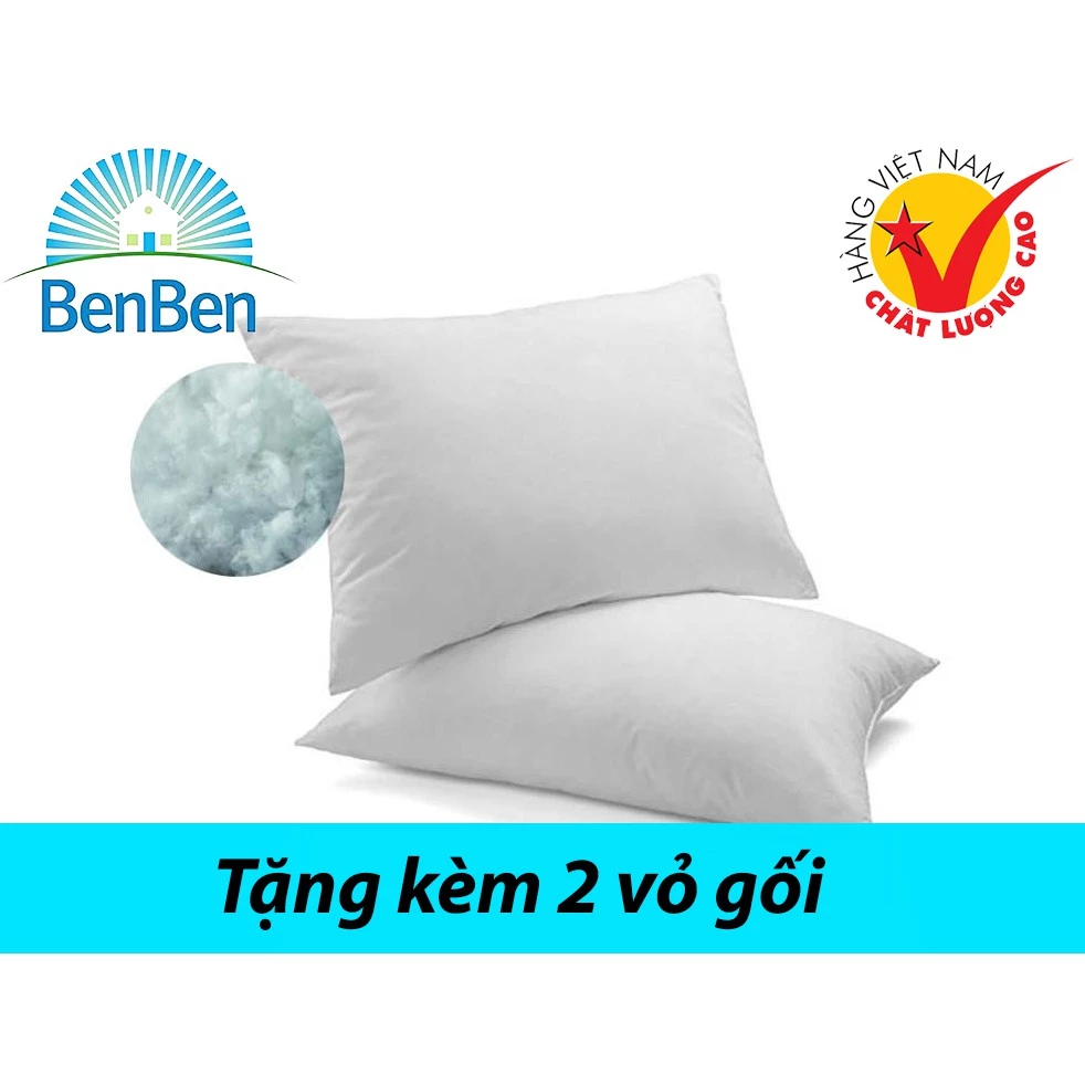 Tặng kèm 2 vỏ gối - Combo 2 ruột gối hơi 50x70cm, hàng VN cao cấp - gối ngủ - goi hoi - goi ngu.