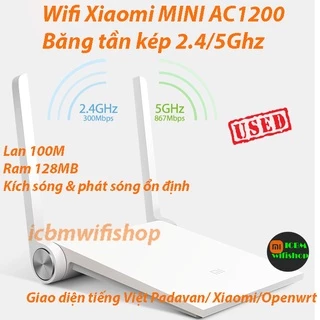 Bộ phát wifi kích sóng Xiaomi Mini thu sóng 5G 2.4G AC1200 tiếng Việt ICBM wifi shop