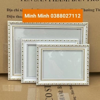 Khung ảnh ,khung bằng khen trang trí đẹp viền trắng, viền vàng 21x30 cm