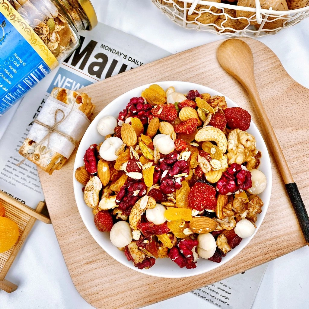 Granola 100% Hạt & Quả nướng mật ong rất ngon 600g NOFA Giảm cân, Ăn kiêng