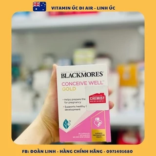 Viên Uống Tăng Thụ Thai Blackmores Conceive Well Gold Viên Uống Tăng Khả Năng Thụ Thai 56v, Hàng Chuẩn Úc Đi Air