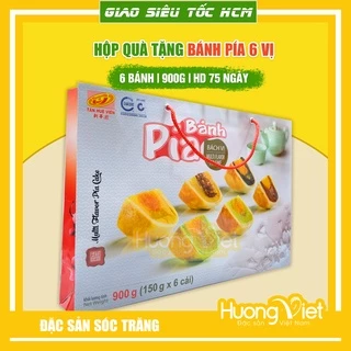 Hộp quà tết bánh Pía Thượng Hạng 6 vị Tân Huê Viên, bánh pía Bách Vị gồm 6 loại khác nhau [HỘP 6 BÁNH 6 VỊ]