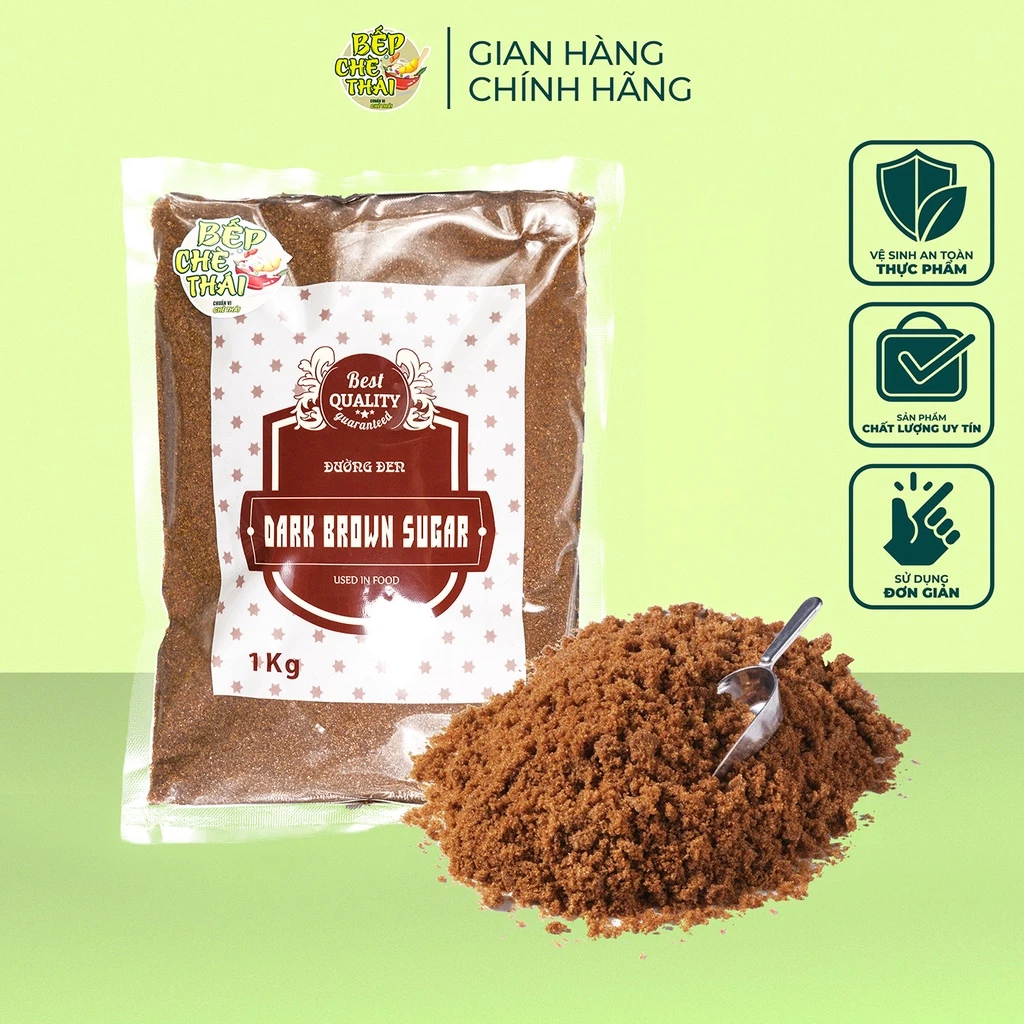 Đường Đen Đài Loan Làm Trân Châu Đường Đen - Túi 1kg - Bếp Chè Thái