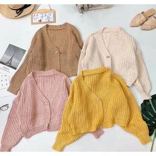 ÁO KHOÁC CARDIGAN LEN 1 CÚC TRẺ TRUNG ULLZANG VINTAGE NỮ