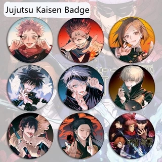 Huy hiệu cài áo tròn 5.8cm in hình nhân vật anime Jujutsu Kaisen nhiều họa tiết