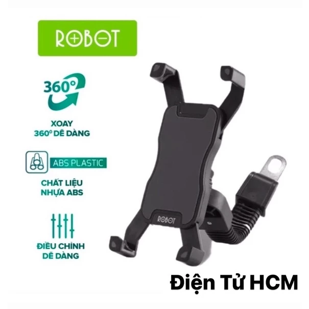 Giá Đỡ Điện Thoại Xe Máy ROBOT RT-MH02 MH01 - BẢO HÀNH 1 ĐỔI 1 CHÍNH HÃNG