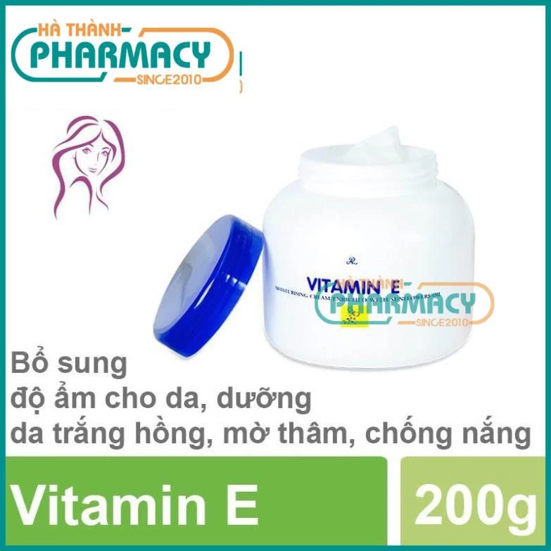 Kem dưỡng da Vitamin E - Bổ sung độ ẩm cho da, dưỡng da trắng hồng (Hũ 200g)