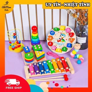 🌻 Combo 6 Món Đồ Chơi Gỗ Thông Minh Cho Bé ☘️ Montessori cao cấp ✨ (Đồ chơi Gỗ - Giáo Dục - An toàn - Thông minh)