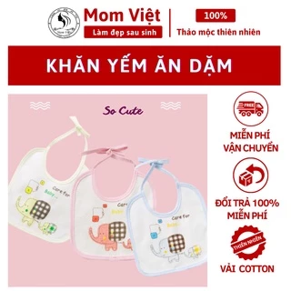 KHĂN YẾM ĂN DẶM CHO BÉ MOM VIỆT VẢI COTTON