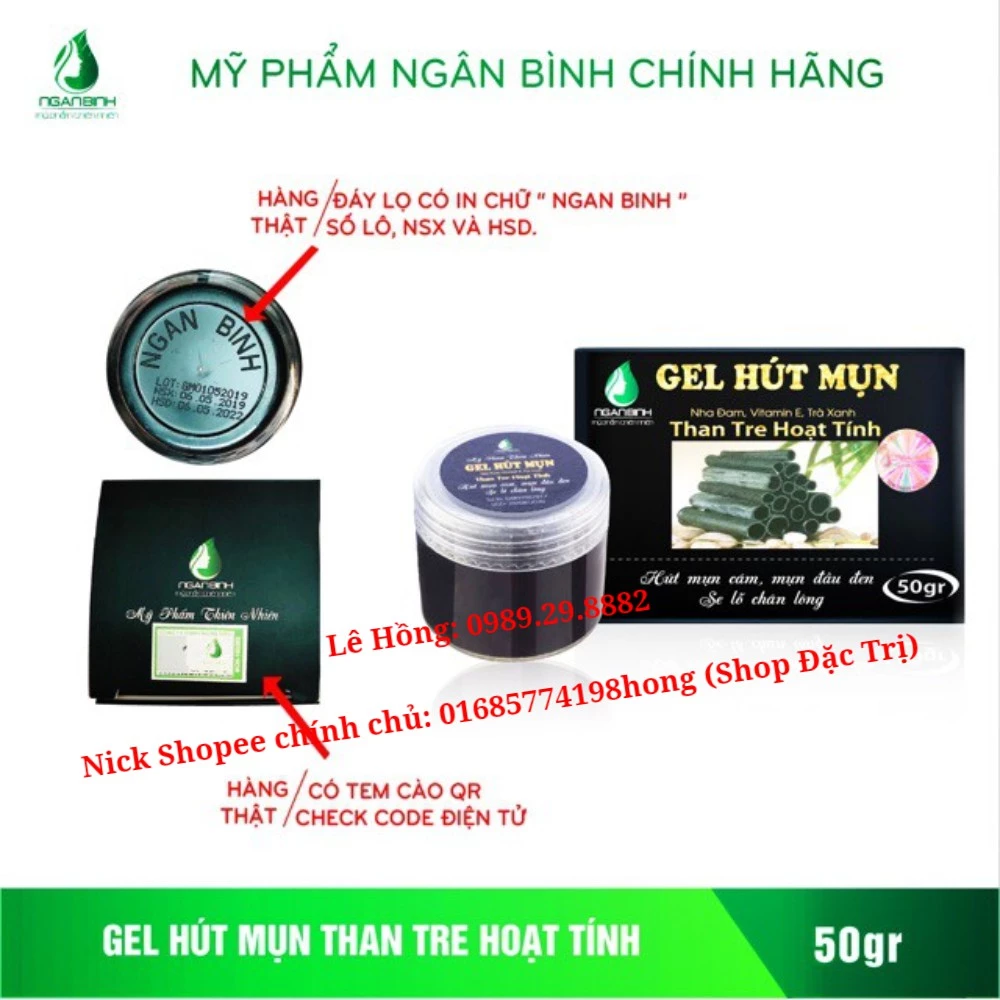 [Chính Hãng Ngân Bình] GEL HÚT MỤN Than Tre Hoạt Tính - Gel lột mụn Than Tre, Lột mụn cám, mụn đầu đen, da chết, lông tơ