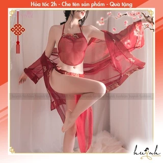 Áo Choàng Kèm Yếm Xuyên Thấu Hóa Trang Cổ Trang Trung Hoa Cao Cấp Sexy Chinese Hanfu Cosplay - CO21