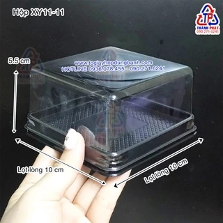 100 Hộp XY11-11 vuông đế đen đựng bánh trung thu 200g -350g - Hộp XY 11-11 đựng rau câu trung thu - rau câu hoa nổi 3D