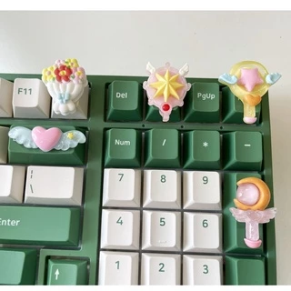 Keycap Lẻ Quà Tặng Hoa Cưới Sakura Thủy Thủ Mặt Trắng Phím Lẻ R4 PBT