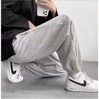 Quần Ống Rộng Nam Nữ Unisex - MayLinh shop - Quần Jogger Thể Thao Ulzzang - Chất Nỉ Tổ Ong Cạp Chun Dây Rút Gấu