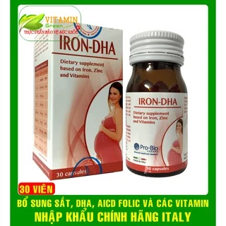 IRON DHA BỔ SUNG SẮT, DHA, ACID FOLIC CHO PHỤ NỮ TRƯỚC TRONG VÀ SAU SINH | NHẬP KHẨU CHÍNH HÃNG ITALY