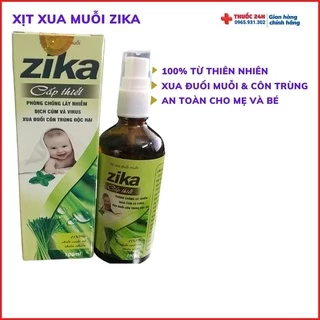 Xịt chống muỗi ZIKA xua đuổi côn trùng, tránh muỗi đốt – Hộp 1 chai 100ml