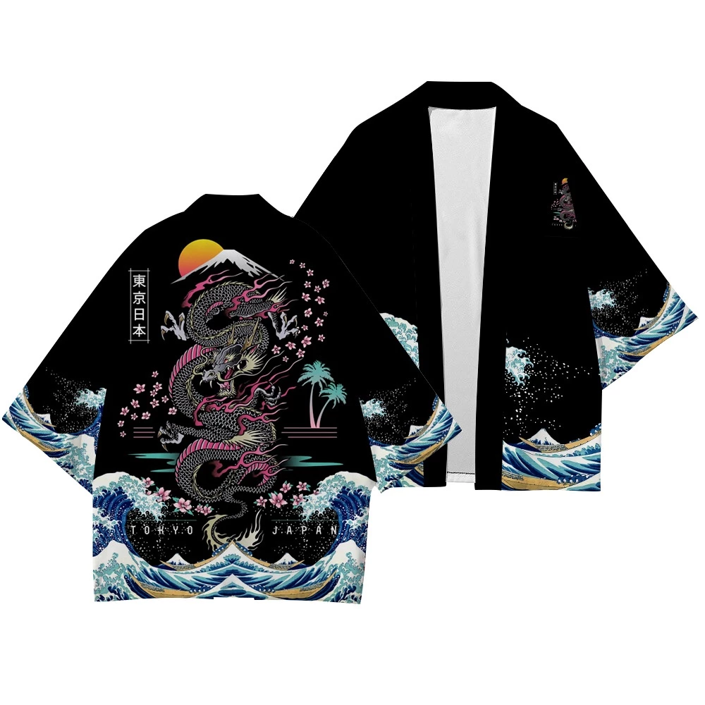 Áo Khoác Kimono In Hình Mèo 3D Phong Cách Nhật Bản Mới