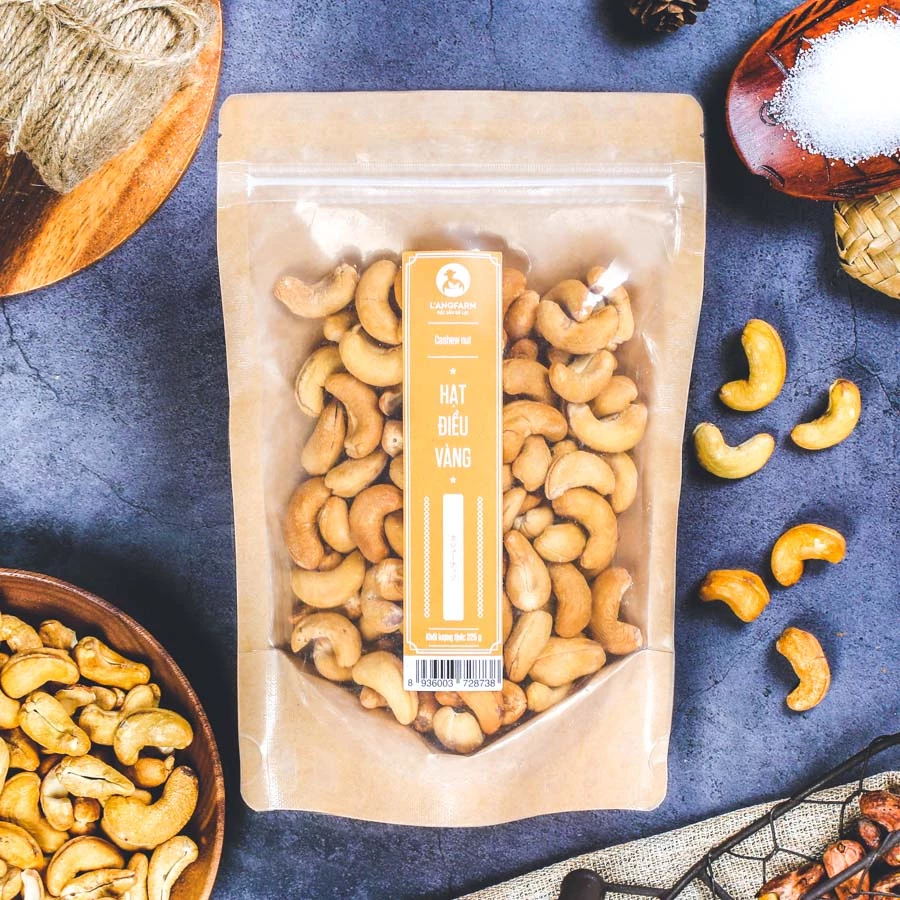Hạt điều vàng Langfarm - Hạt điều Bình Phước loại 1, thơm béo, dinh dưỡng, healthy