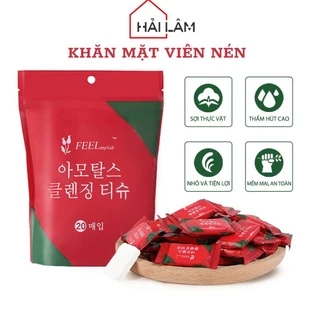 Khăn mặt nén hình viên kẹo Hàn Quốc, khăn nén du lịch dùng 1 lần