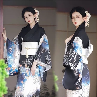 Kimono trang phục nhật bản yukata dài tay ( sẵn )