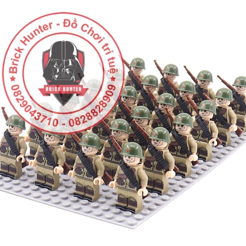 Army world war II minifigures Soviet soldier đồ chơi lắp ráp mô hình lính hồng quân liên xô trong thế chiến 2