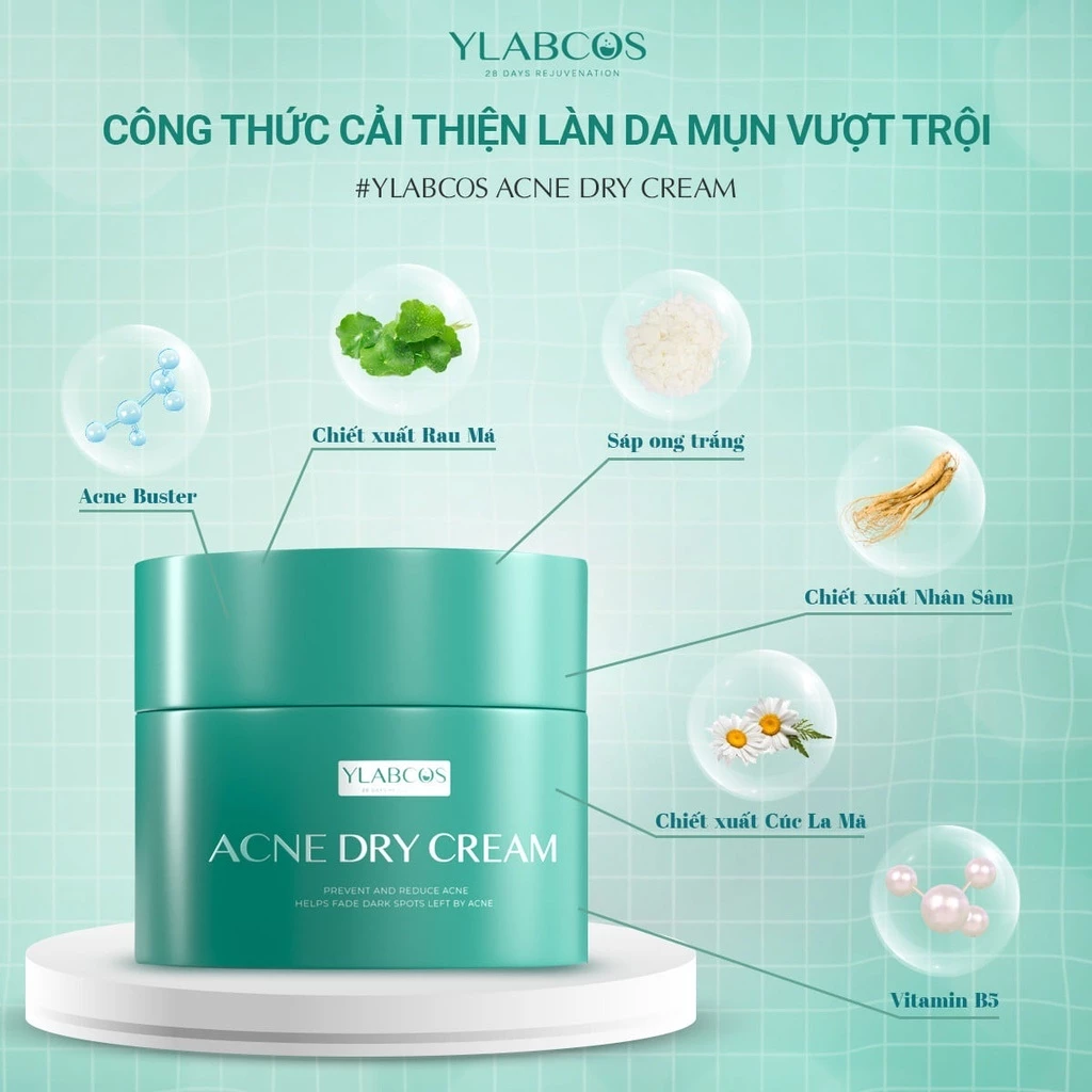 Kem gom Cồi Mụn Dr Lacir chính hãng - Kem Ylabcos Acne Dry Cream Dr Lacir