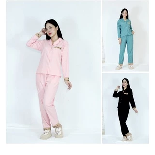 Đồ bộ Pijama nữ P20 quần dài tay dài in chữ vải lụa 108 Thoải Mái Nhẹ Nhàng