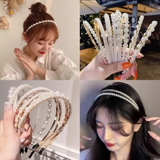 [XẢ KHO NGHỈ BÁN] Cài tóc băng đô đính đá ngọc trai nhân tạo phụ kiện tóc cài cô dâu bé gái giá tốt phong cách Hàn Quốc