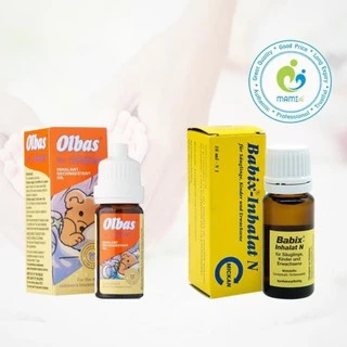 Tinh dầu giảm nghẹt mũi cho bé từ sơ sinh và 3 tháng tuổi Olbas For Children (12ml)/Babix Inhalat N (10ml), UK/Đức