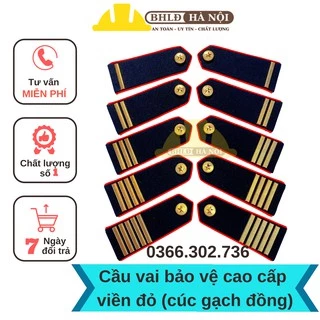 Cầu vai bảo vệ cao cấp viền đỏ (cúc gạch đồng)