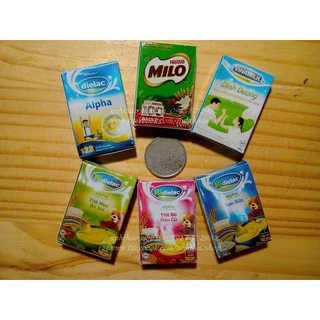 Minifood bằng giấy trang trí mô hình_Hộp sữa, hộp bột