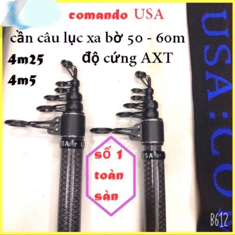 cần câu lục xa bờ Comando USA cần dài 4m5 cần tải cá 1 đến 20kg