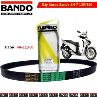 Hàng hãng, Dây curoa Bando SH Ý nhập 125 150, @, Dylan, PS, A còng, Ý (cỡ 906 - 22.5 - 30) (cu roa, dây đai A móc