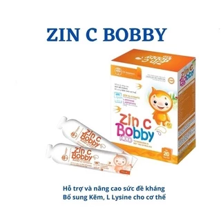 Kẽm cho bé ZIN C BOBBY KID, bổ sung Kẽm, Lysine, DHA, giúp cải thiện biếng ăn & tăng sức đề kháng cho trẻ (hộp 20 ống)