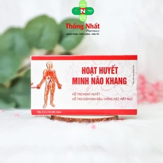 Hoạt huyết dưỡng não, tăng tuần hoàn não, giảm đau đầu chóng mặt Hoạt Huyết Minh Não Khang Hộp 30 viên