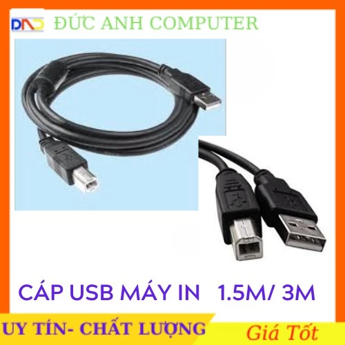 [Mã ELFLASH3 hoàn 10K xu đơn 20K] <FULL VAT> Dây cáp máy in cổng USB 1.5M / 3M/ 5M Giá Rẻ