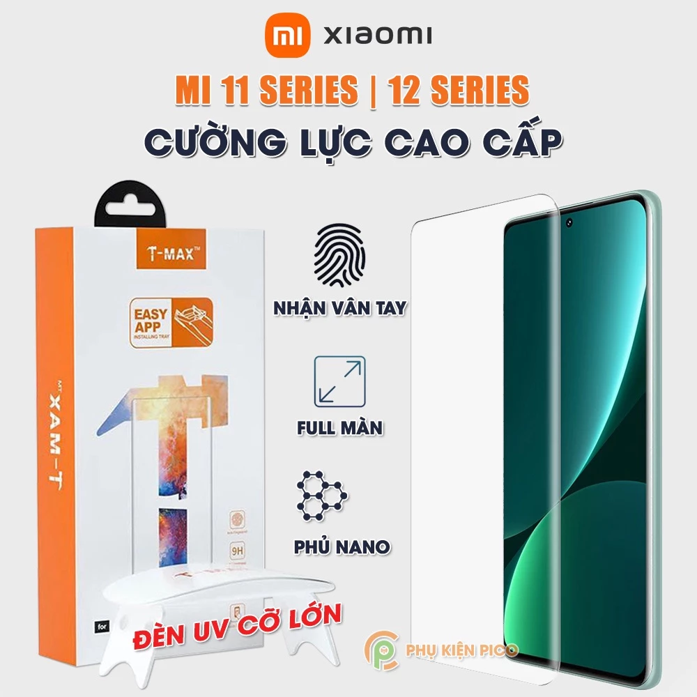 Kính cường lực Xiaomi Mi 11 Ultra / 12 Ultra / 13 Ultra full màn nhận vân tay T-Max - Dán màn hình Xiaomi Mi 13 Pro