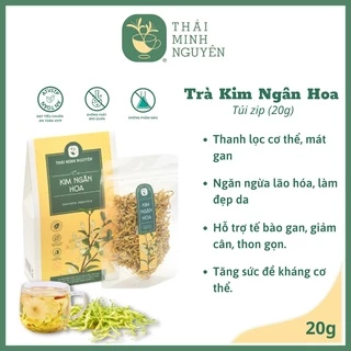 Kim ngân hoa, trà thảo mộc dược liệu Thái Minh Nguyên, loại cao cấp thượng hạng, túi zip 20g