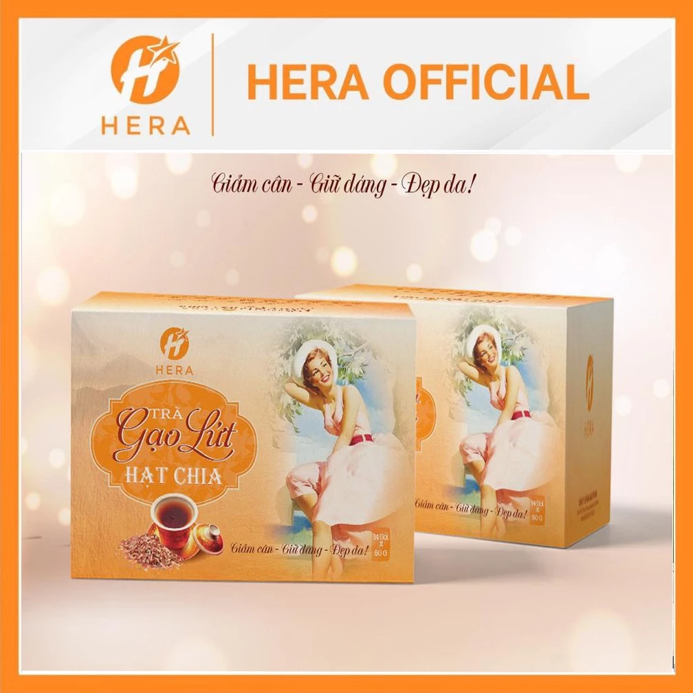 Trà Gạo Lứt Hạt Chia HERA ❤️TẶNG QUÀ❤️ Trà Gạo Lứt Giảm Cân Hạt Chia Hera