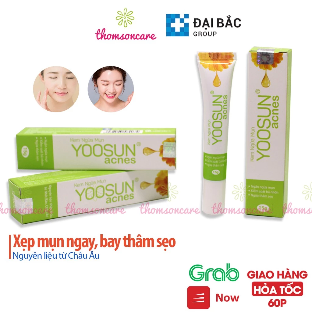 Kem ngừa mụn Yoosun Acnes tuýp 15g - sạch mụn, thâm từ thảo dược, cho da dầu, khô đâu đen, mụn mủ cho nam nữ