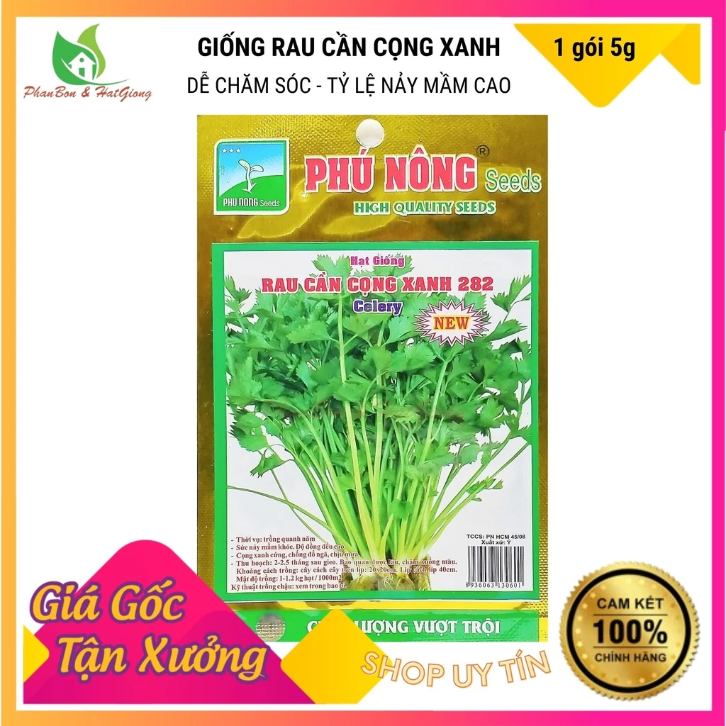 Hạt Giống Rau Cần Cọng Xanh  Phú Nông - Gói 5g