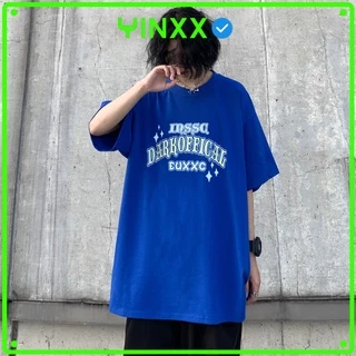 Áo phông màu xanh tay lỡ Yinxx, áo thun unisex phom rộng nam nữ ATL285