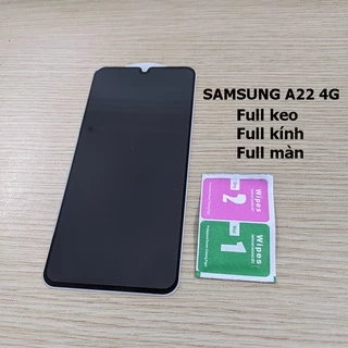 Kính cường lực chống nhìn trộm Galaxy A22 4G full màn hình