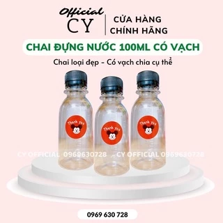 Chai 100ml đựng nước có vạch chia, hàng đẹp