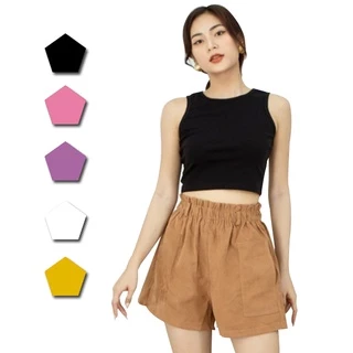 Áo Thun Croptop 3 Lỗ Thun Gân Thoitrang24h Nhiều Màu Phom ôm Sexy